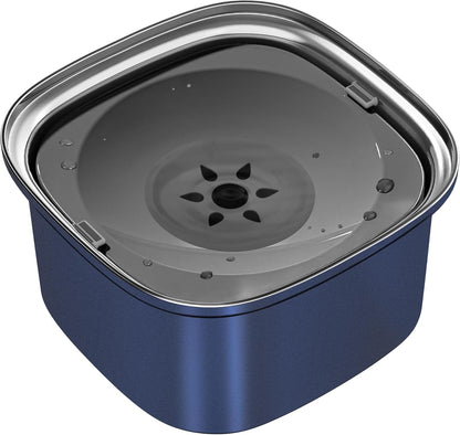UPSKY 3L Dog Water Bowl 101oz Stainless Steel No Spill Large Capacity Dog Food Water Bowl Slow Water Feeder, Spill Proof Pet Water Dispenser Vehicle Carried Travel Water Bowl