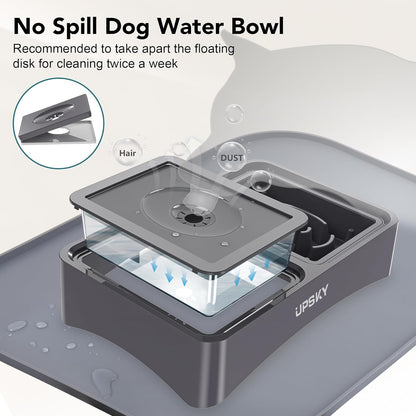 UPSKY 2-in-1 Elevated Dog Bowls Slow Feeder, 4 Height Adjustable Raised Bowl Stand, No Spill Dog Water Bowls, Anti-Slip Food and Water Bowls for Small Medium Dogs(Not Include Stainless Steel Bowl)