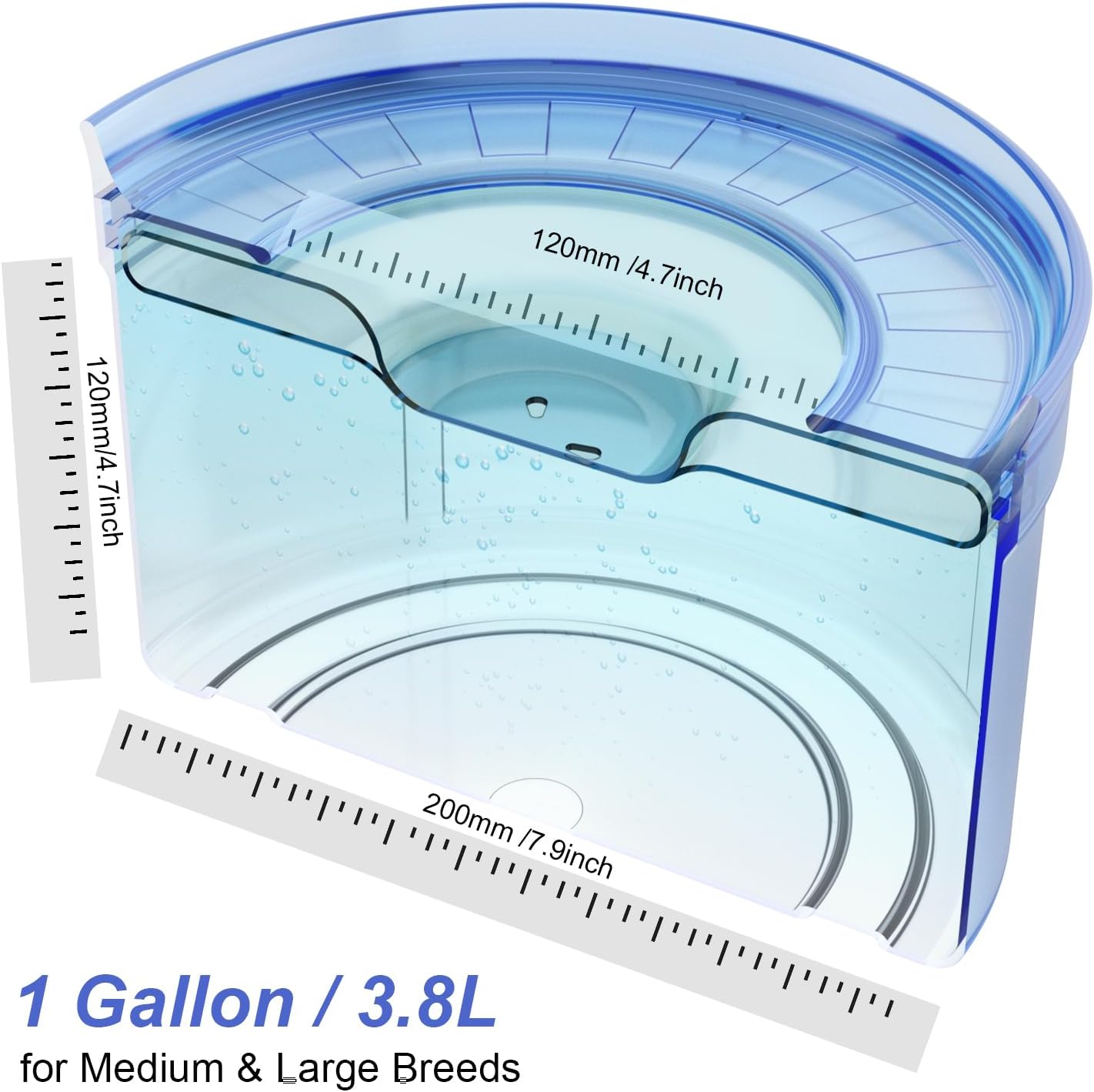 1Gallon No Spill Water Bowl for Dogs, Tritan BPA-Free Spill Proof Water Bowl with Non-Slip Mat, No Splash Slow Drinking Dog Water Bowl for Messy Drinker