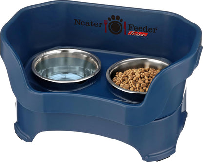 Neater Pet Brands Neater Feeder Deluxe Mess Proof Dog Bowls Elevated for Large Dogs Over 40 lbs, Made in USA, No Spill Raised Dog Food Bowl Stand Feeding Station, Food and Water Bowl Set, Black