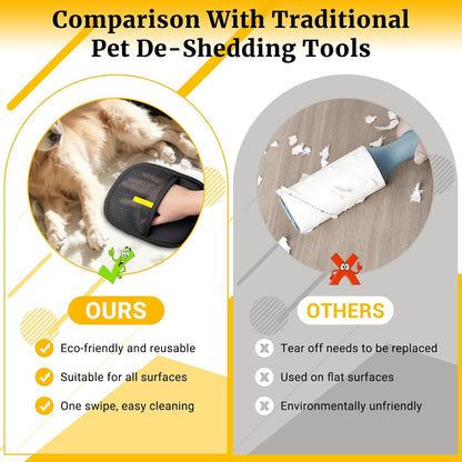 3PCS Pet Hair Removal Glove for Dogs & Cats, 2026-Upgraded Reusable Electrostatic Pet Hair Remover Glove, Magical Brush Pet Hair Mitt for Couch, Carpet, Furniture, Car Seat, Dog & Cat Grooming Gloves