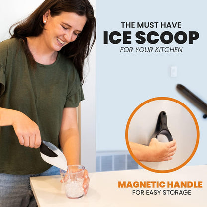 Spring Chef Dog Food Scoop, Contoured Translucent Flexi-Plastic Pet Food Scooper with Soft Grip Handle, Kitchen Magnetic Ice Scoop for Freezer, Ice Machine, Popcorn, Flour, Coffee Bean - Mint