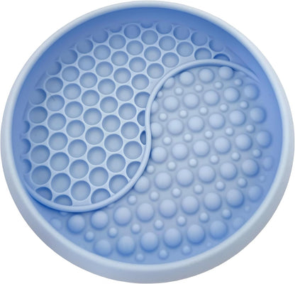 YAMI Dog Lick Bowl, Lick Mat for Dogs, Wet Food Cat Slow Feeder, Freeze Bowl, Enrichment & Puzzle Toy for Anxiety Relief, Food-Grade Silicone, Suction Cups, Dishwasher Fit, for All Breed (Light Gray)