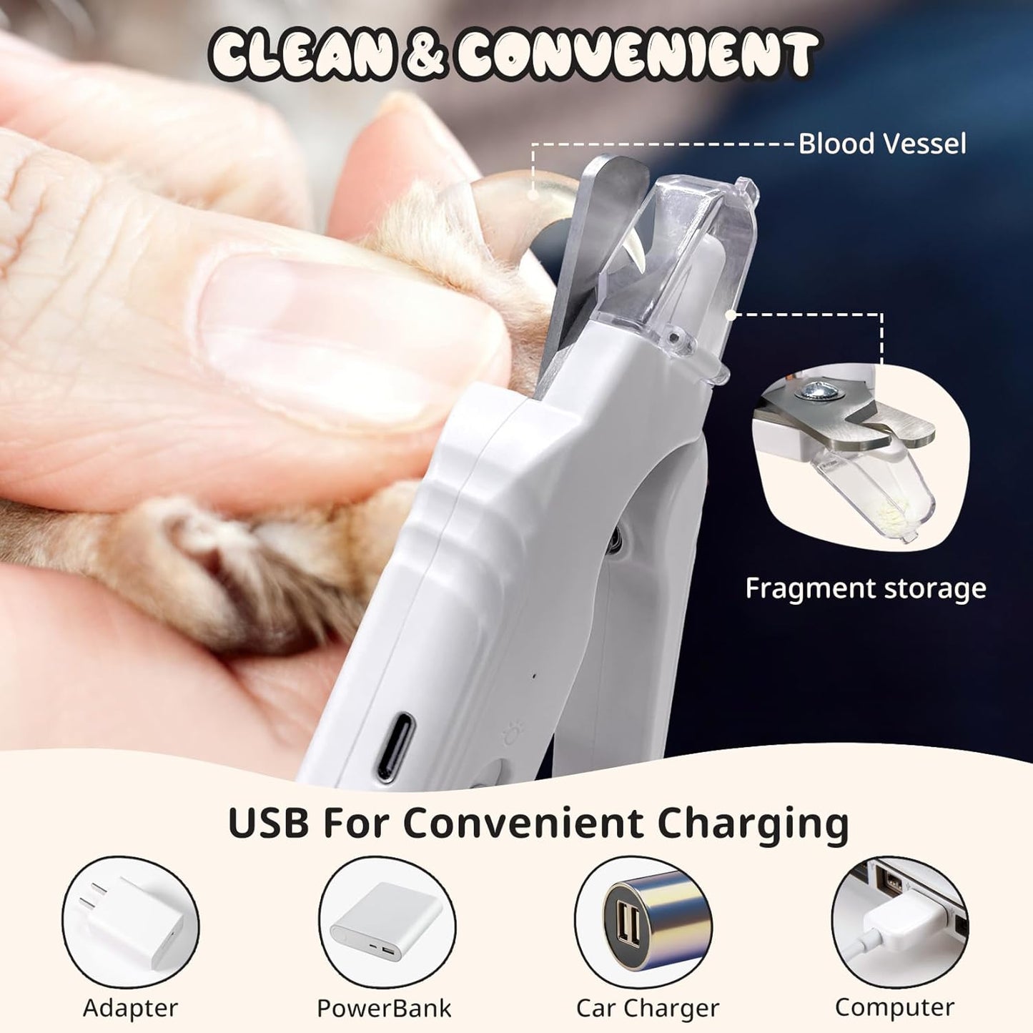 2-in-1 Dog Nail Trimmers & Dog Nail Grinder, Dog Nail Clippers with 2 LED Lights & Safety Guard, USB Rechargeable, Multiple Grinding Methods for Small, Medium, and Large Dogs & Cats (Green)