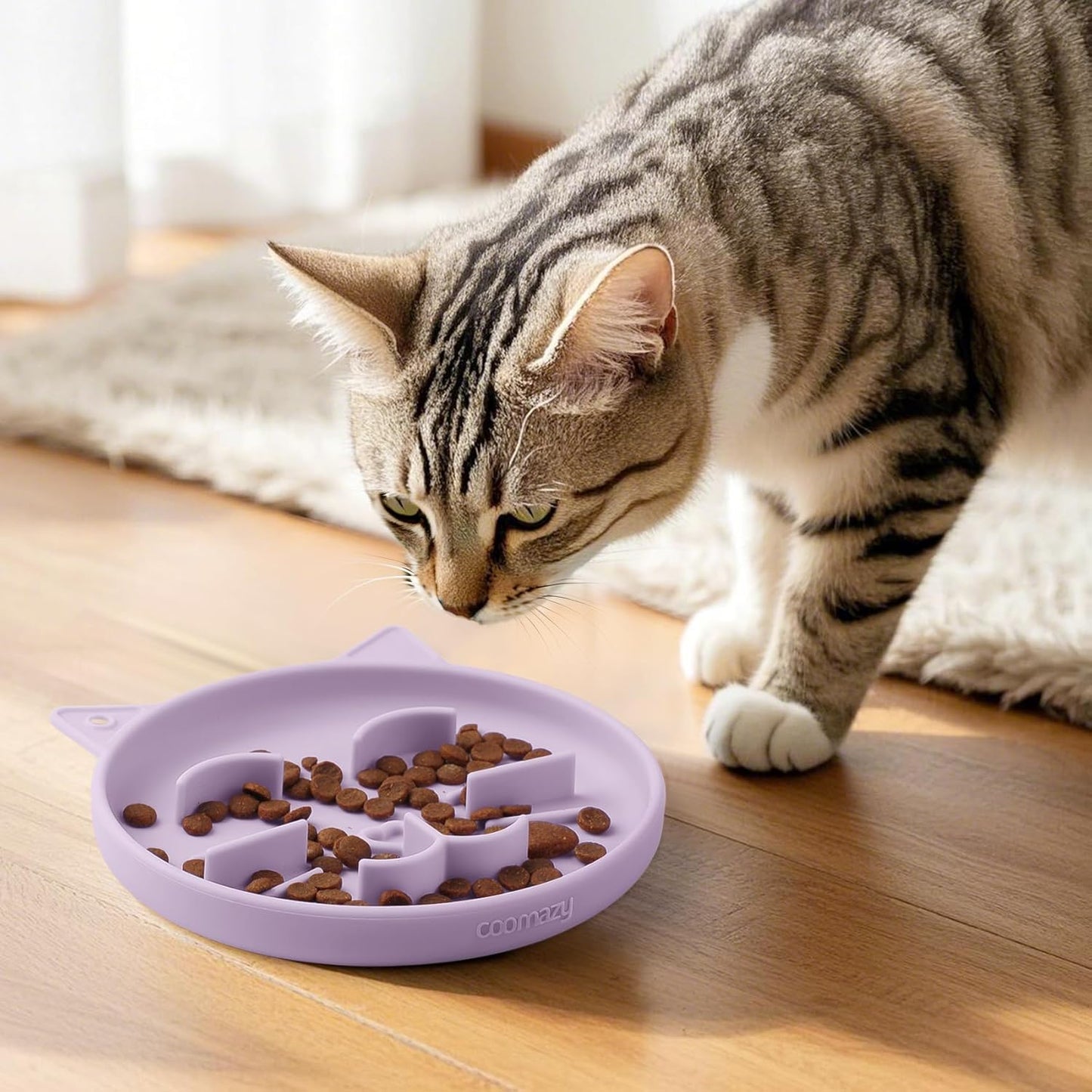 Coomazy Large Silicone Slow Feeder Dog Bowls, Interactive Puzzle Toy for Pets Food Training, Keeps Dogs Busy, Prevents Puppy Overeating (Dark Green, Large: 3.2Cup)
