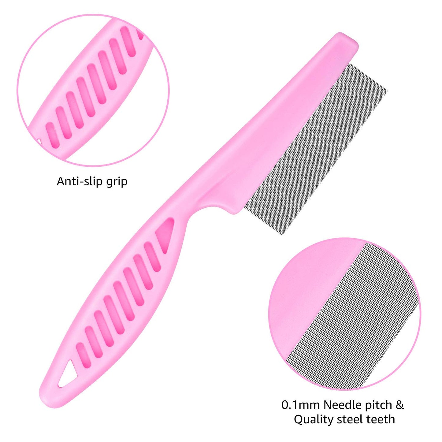 Cat & Dog Grooming Set - Fine Tooth Comb for Removing Dandruff Flakes & Hair (Blue)