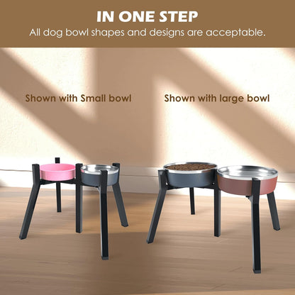 Elevated Dog Bowls for Large and Extra Large Dogs, Adjustable Width Dog Bowl Stand for 7-10.6" Wide Bowls, Food and Water Feeder, 13.7 in Tall Single Holder (Bowl Not Included)