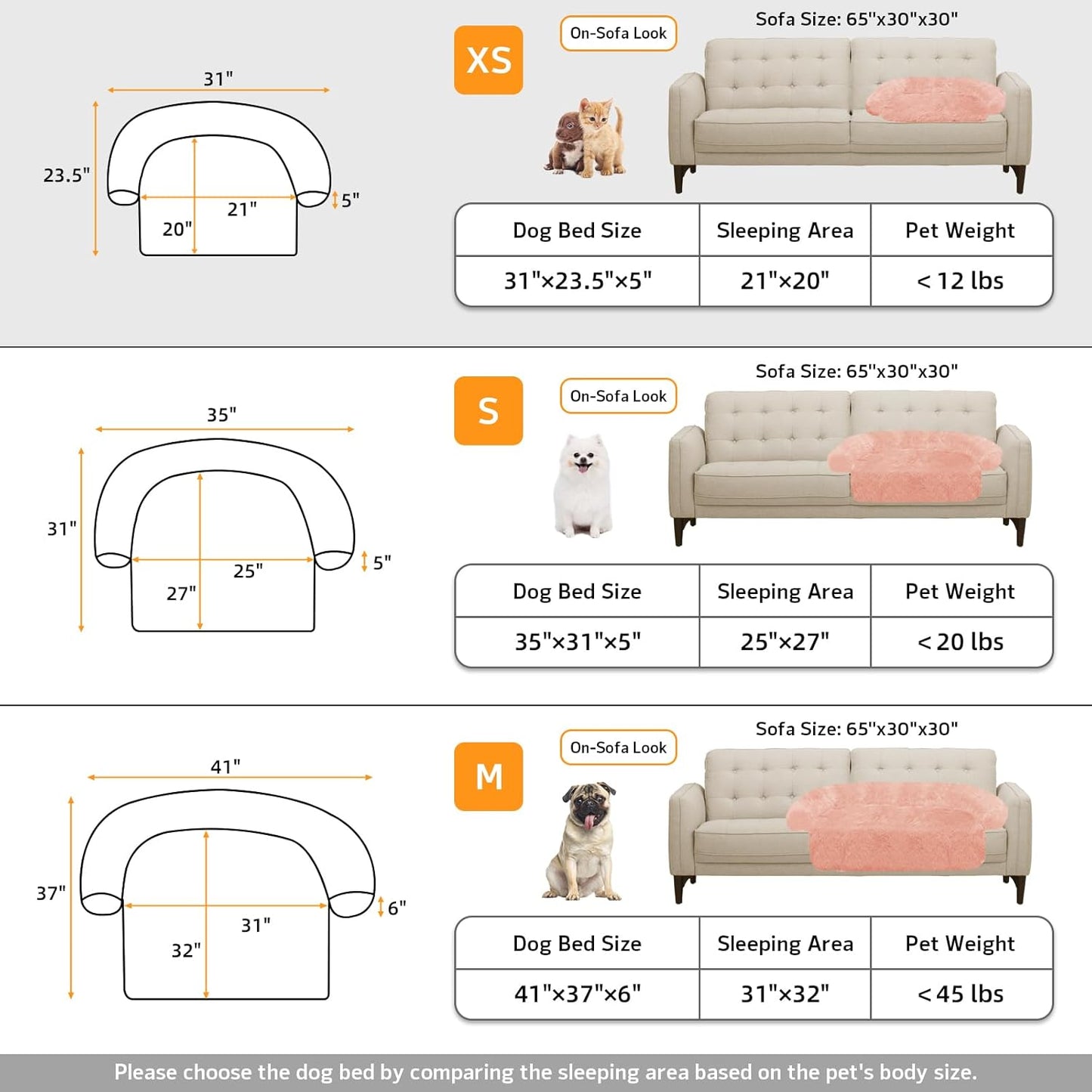 Calming Dog Bed Fluffy Plush Dog Mat for Furniture Protector with Removable Washable Cover for Large Medium Small Dogs and Cats (Large, Light Grey)