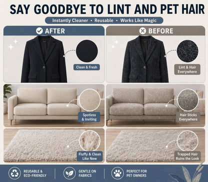 PAWZZ Shed Happens Pet Hair Removal Glove for Dogs & Cats, Great for Deshedding & Removing Fur from Couch, Carpet, Car Seats & Clothing, with Bonus Lint Roller