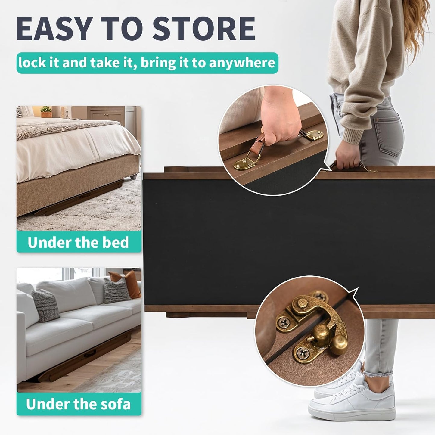 Dog Ramp for Couch, 5-Level Adjustable Wooden Pet Ramp for Bed & SUV, Adjustable Height 15.7"-23.6",Folding Non Slip Dog Ramps for Small Large Senior Dogs & Cats - Furniture Quality