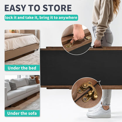 Dog Ramp for Couch, 5-Level Adjustable Wooden Pet Ramp for Bed & SUV, Adjustable Height 15.7"-23.6",Folding Non Slip Dog Ramps for Small Large Senior Dogs & Cats - Furniture Quality