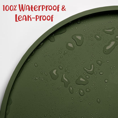 DogBuddy Dog Food Mat - Waterproof Dog Bowl Mat, Silicone Pet Mat for Food and Water Bowls, Nonslip Pet Feeding Mat with Edges, Dogs Food Mats for Floors, Puppy Supplies (Small, White Sand)