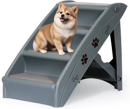 ZENY Folding Dog Stairs, Portable Indoor/Outdoor Pet Steps for Bed, Couch, Car, Pet Stairs for Small Pet Dog/Cat