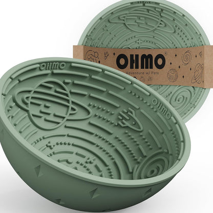 OHMO Lick Mat for Dogs and Cats(Small, Camo&Light Green, 2pcs) Enrichment Accessories Toy Space Star Easy Clean Pet Slow Feeder/Suction Cups, Licking Pad for Anxiety Relief and Boredom Reduction
