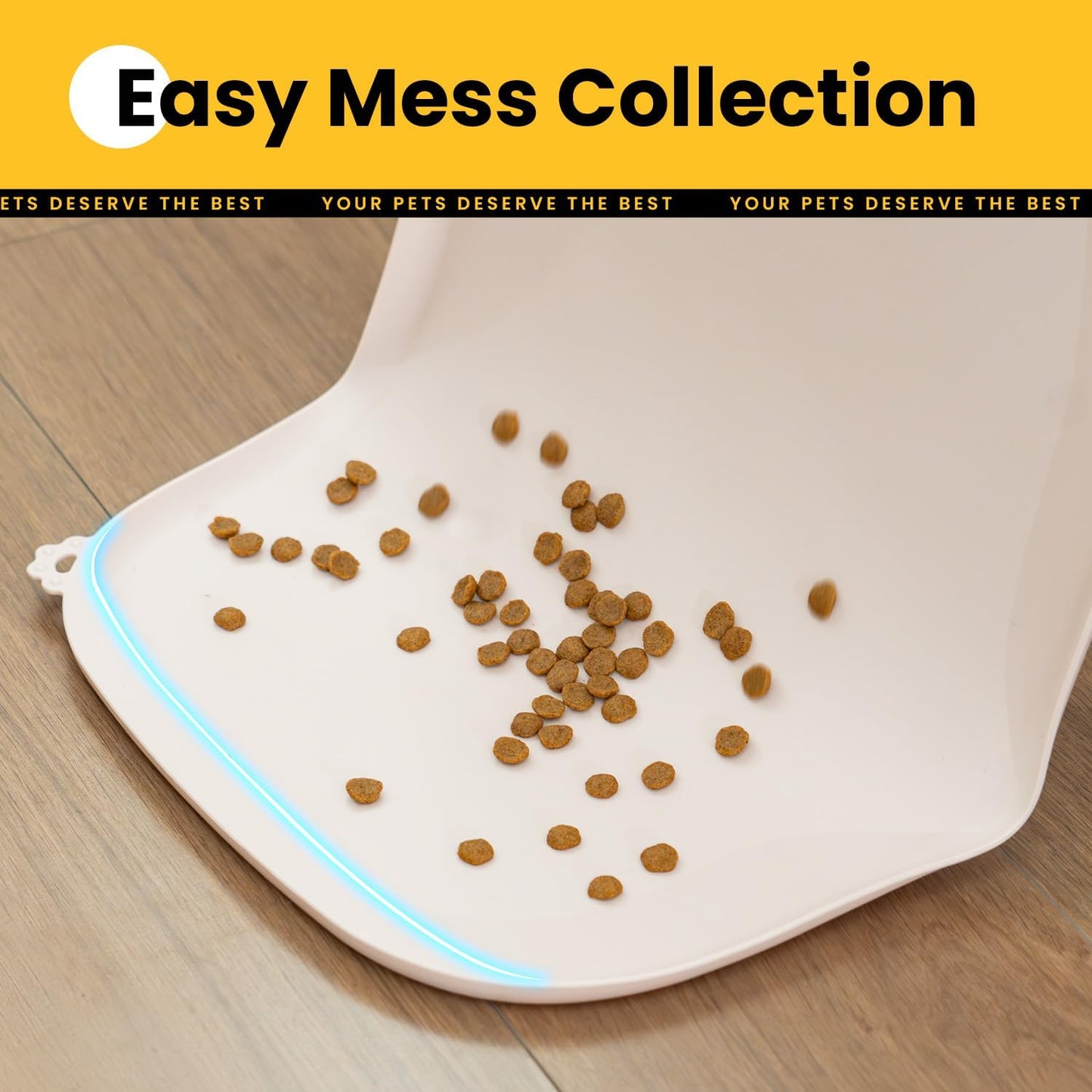 Conlun Dog Food Mat,1/2 Inch Raised Edges Cat Feeding Mat,BPA-Free Silicone Pet Mats for Floor Waterproof,Rubber Placemats for Food and Water Bowls(Natural Tan,18.9"x11.8")