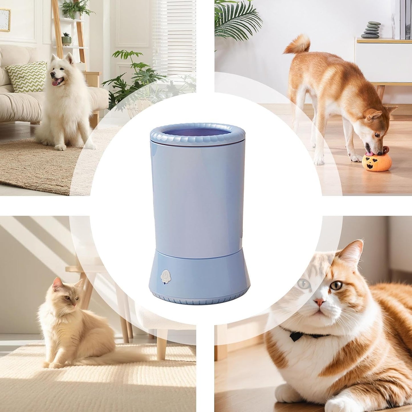 Electric Dog Paw Washer - Portable Pet Foot Cleaner Cup, Easy-to-Use Dog Paw Cleaning Machine | Comfortable Foot Washing Cup, Dog Foot Washing Cup for Dogs & Cats, Pet Paw Washer for Hygiene