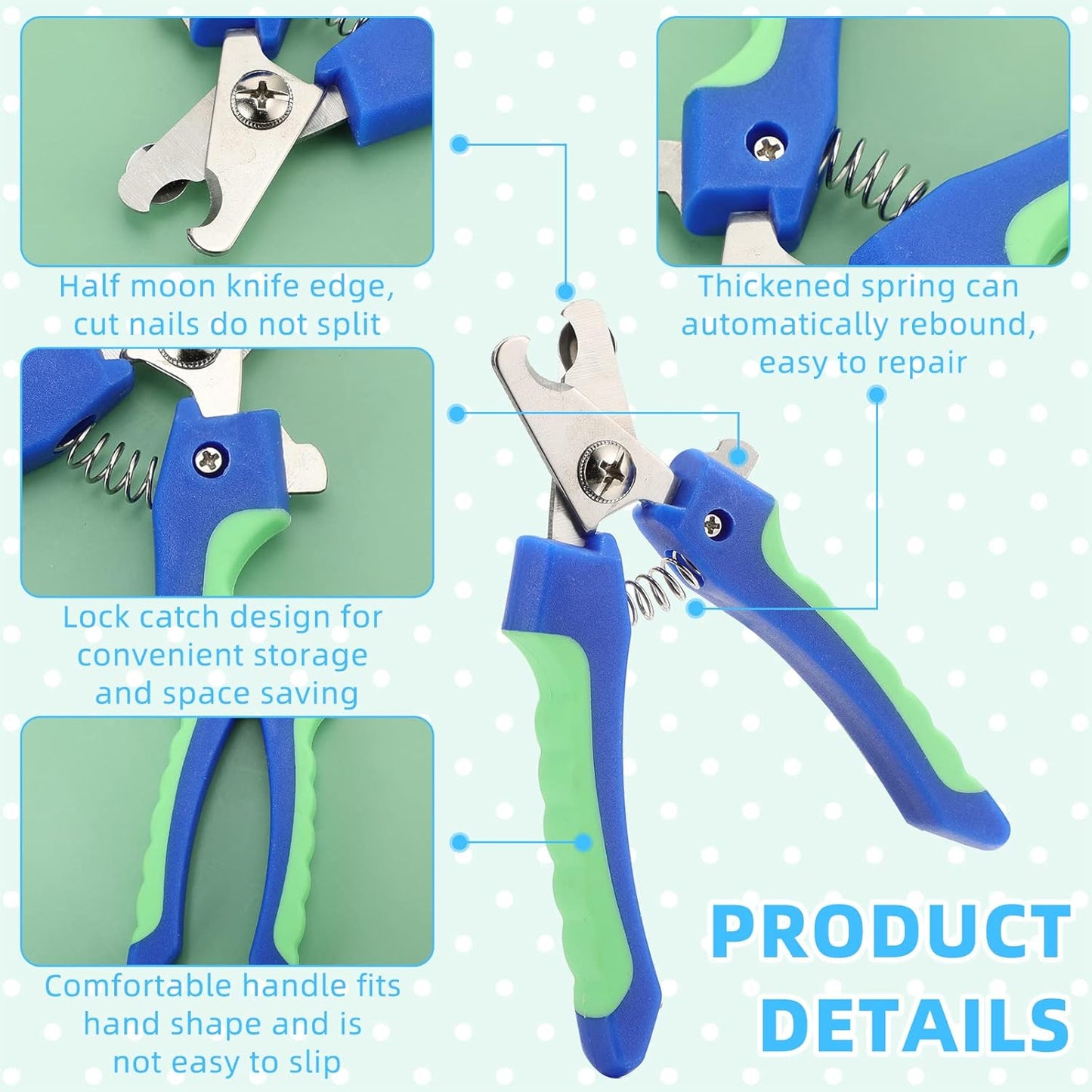 9 Pcs Small Dog Nail Clippers Bulk with Safety Guard to Avoid Over-Cutting Pet Nail Claw Grooming Pet Cutter Toenail Trimmer for Small Medium Dogs Nails Home Grooming(Classic)