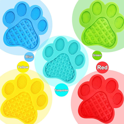 Dog Lick Pad, Dog Washing Distraction Device, Slow Eating Cute Pet Mat with Super Suction for Dogs Licking Peanut Butter, Pet Bathing, Grooming Training (red)