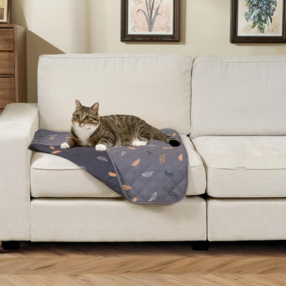 Waterproof Pet Couch Cover Washable, Stylish Reversible Pet Blanket, Soft Sofa Furniture Protector for Dogs Kids Pets.(Gray/Light Gray, 30"x70")