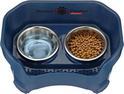 Neater Pet Brands Neater Feeder Deluxe Mess Proof Dog Bowls Elevated for Large Dogs Over 40 lbs, Made in USA, No Spill Raised Dog Food Bowl Stand Feeding Station, Food and Water Bowl Set, Black