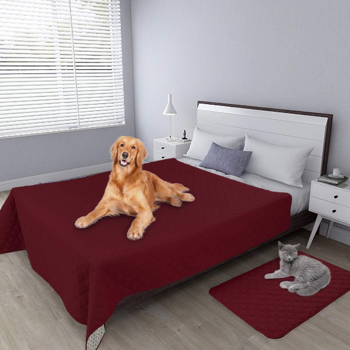 Easy-Going 100% Waterproof Dog Bed Cover, Non-Slip Pet Blanket for Furniture, Washable Couch Cover, Repleasement Sofa Cover (68x82 in,Gray)