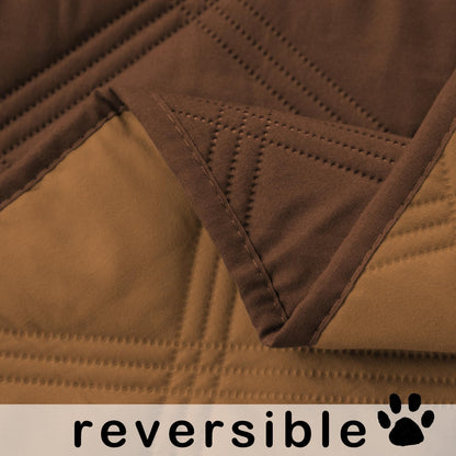 fuguitex Waterproof Dog Blanket, Pet Friendly Reversible Throw Essential for Small Dogs, Tear Resistant Leakproof Washable Couch Cushion Bed Protector Cover for Indoor Furniture（30"*70",Beige+Cream