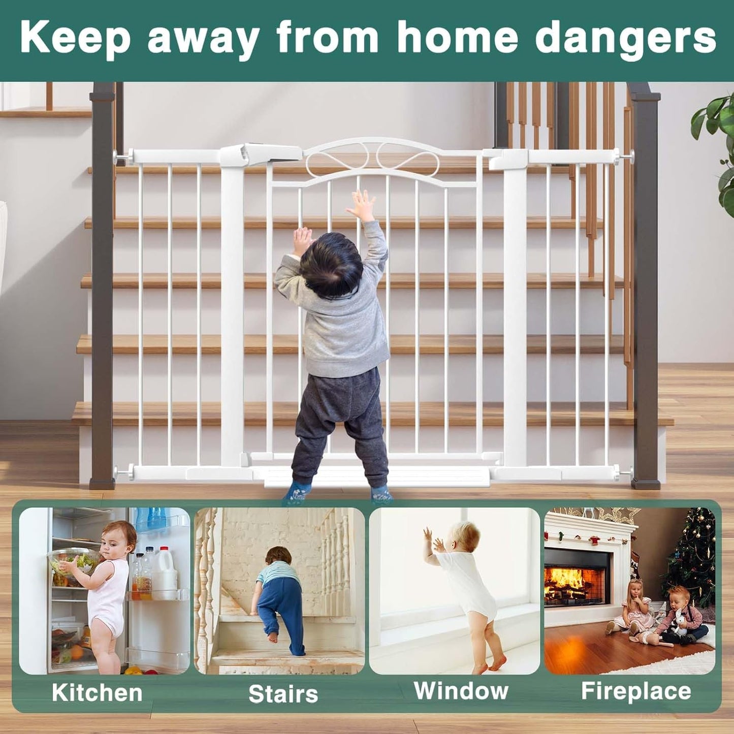 Fairy Baby 68.1"-70.8" Extra Wide Press Mounted Baby Gate Indoor for Kids Or Pets Walk Thru No Drill Long Dog Gates for The House Doorway Child Safety Gate