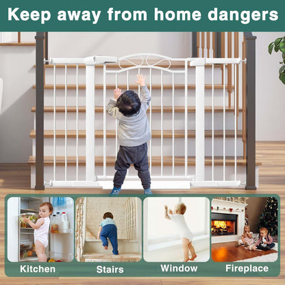 Fairy Baby 68.1"-70.8" Extra Wide Press Mounted Baby Gate Indoor for Kids Or Pets Walk Thru No Drill Long Dog Gates for The House Doorway Child Safety Gate