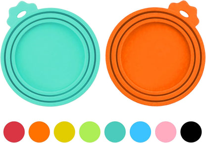 2 Pack Pet Food Can Covers, Silicone Universal Can Lids for Dog & Cat Food, BPA Free, One Fit Most Standard Size Food Cans Green/Blue