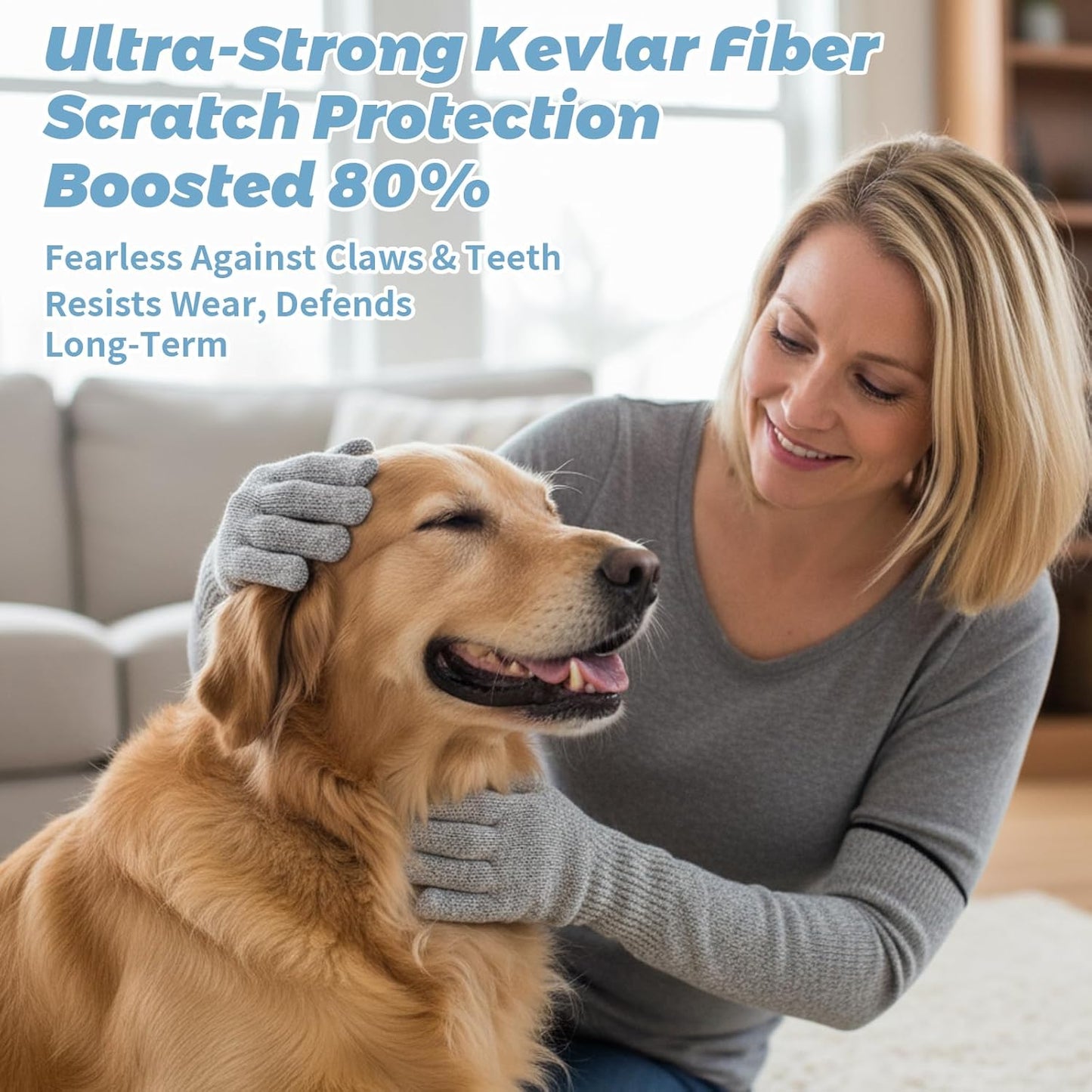 Cat Gloves Bite Proof, Cat Grooming Supplies, 15.74 in Cat Mittens to Prevent Scratching, Extra-Long Durable Bite Resistant Gloves, Bite Proof Gloves for Pet Grooming, Nail Trimming & Arm Protection
