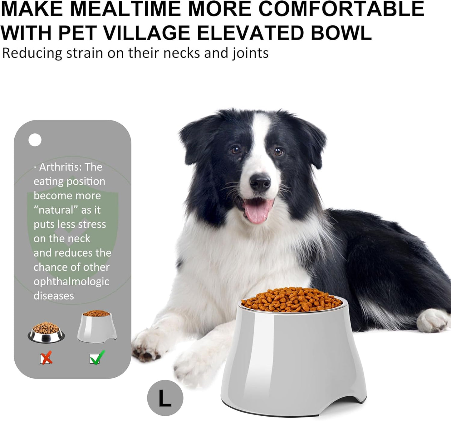 Dog Bowls,Cone Friendly Non Slip Single Dog Bowl with Stainless Steel Inner, Raised Bowls for Small Dogs Spaniel Dogs Long Ear, High Capacity, M/2 Cup Pink