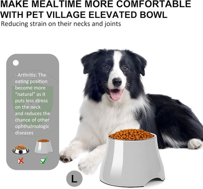 Dog Bowls,Cone Friendly Non Slip Single Dog Bowl with Stainless Steel Inner, Raised Bowls for Small Dogs Spaniel Dogs Long Ear, High Capacity, M/2 Cup Pink