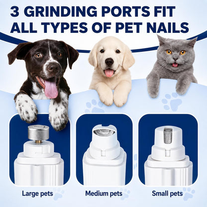 2-in-1 Dog Nail Clippers with Light - Electric Pet Nail Grinder Quiet for Small Large Dogs & Cats, LED Prevent Over Cutting, USB-C Rechargeable Safety Guard Grooming Kit for Black Nails