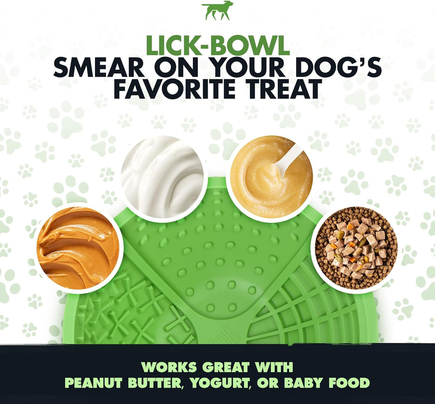 Tuff Pupper XL Dog Lick Bowl | Thick Silicone Lick Mat | Long Lasting 4 Texture | Large Slow Feeder Bowl | Calms Anxiety & Boredom | Stable & Wobble Mode | Easy Clean Dishwasher Safe | NOT for Chewing