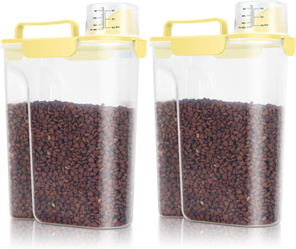 TBMax Dog Food Storage Container 5-7 lbs, Airtight Cat Food Container with Larger Spout & Measuring Cup, Portable Pet Food Storage Dispenser for Small Animal Kibble Storage, Bird Seed Container