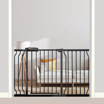 24-29 Inch Narrow Baby Gate, Pressure Mounted No Drilling Dog Gate for Stairs & Doorways, White Metal Safety Gate Indoor for Kids and Pets