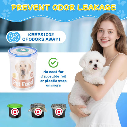 Canned Cat Food Storage Lids,Reusable Airtight Can Cover Pet Food Sealer - Keeps Dog Food Storage Container Food Fresh, Cat Food Container Eliminates Odor, Easy To Use With SUS 304 Spoon,Can Opener