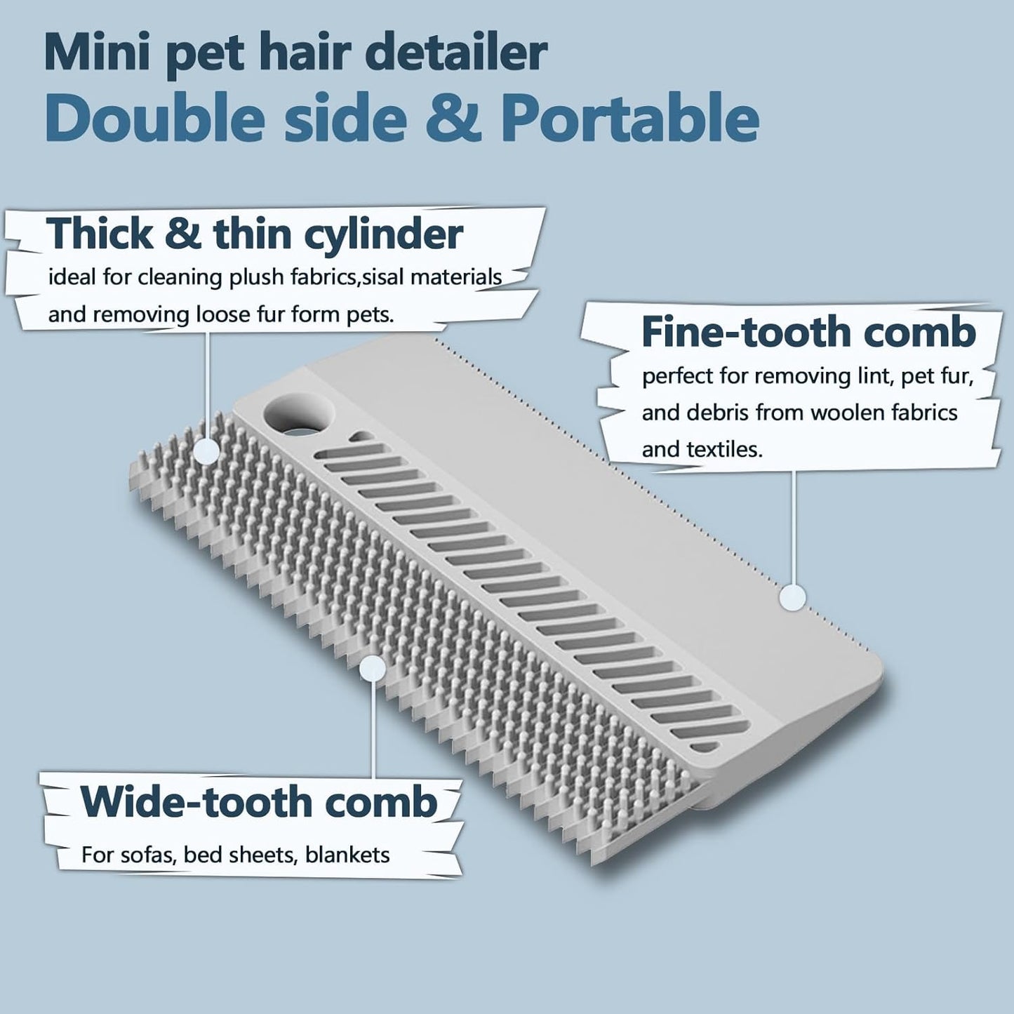 3-Pack Pet Hair Remover for Dogs Cats, Reusable Lint Remover Shaver & Portable Carpet Rake Scraper, Heavy-Duty Metal Fur Remover Lint Brush for Carpets Couch Clothes Car Mats Furniture Pet Bed