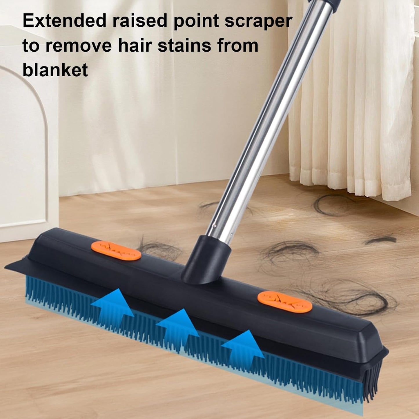 YOXIER Pet Hair Removal Tool,2-in-1 Pet Hair Removal Broom,Pet Hair Broom with Squeegee for Carpet,Heavy Duty Broom for Driveways, Sidewalks, Patios and Deck Cleans Dirt, Debris, Sand, Mud, Leaves an