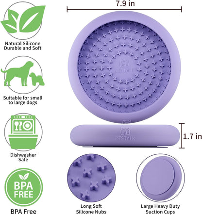 Dog Lick Bowl, Bestalk Anxiety Relief Slow Feeder Dog Lick Mat Treat Dispenser, Non-Slip Licking Bowl Enrichment Toys, BPA Free Silicone, Dishwasher Safe