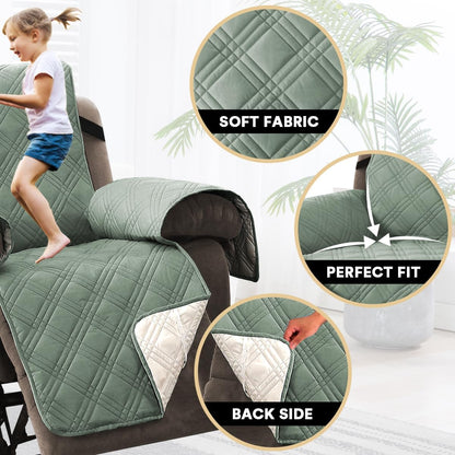 PrinceDeco 100% Waterproof Couch Cover for 3 Cushion Couch Sofa Pet Friendly Non-Slip Couch Cover for Dogs Washable Water Resistant Furniture Protector with Elastic Straps(Sofa 68", French Oak)