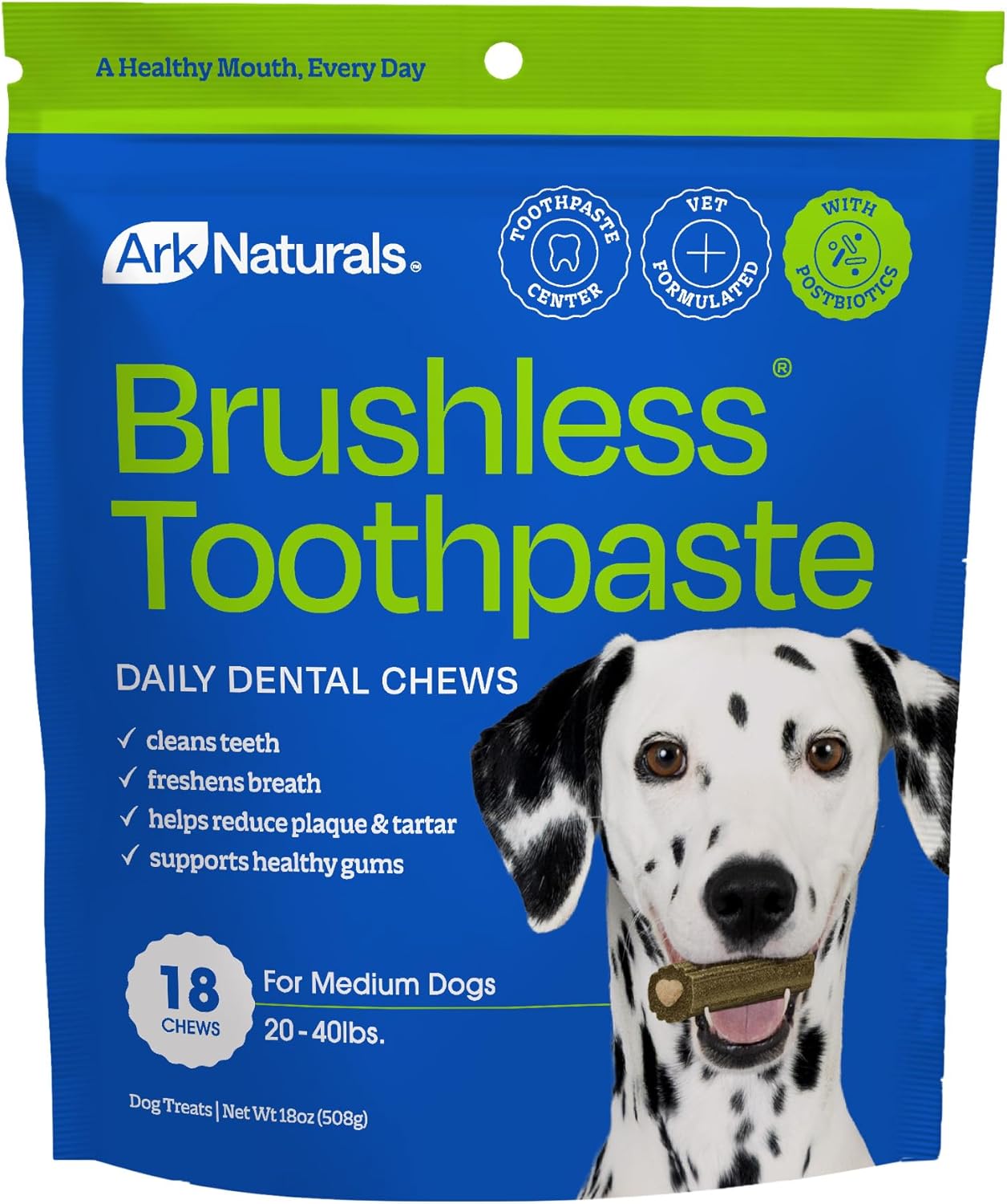 Ark Naturals Soft Brushless Toothpaste, Dog Dental Chews for Small Breeds, Freshens Breath, Unique Texture Helps Reduce Plaque & Tartar, 12oz, 1 Pack
