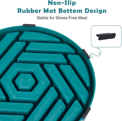 TOBYTO Slow Feeder Dog Bowls Large Medium Breed,Anti-Choking Slow Eating Dog Food Bowl,Non Slip Pet Slower Food Feeding Bowls Large Puzzle Slow Feeder Bloat Stop Maze Dog Dishes,Black