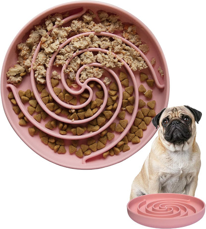 Bifeaw Slow Feeder Dog Bowls, Dishwasher Microwave Safe Silicone Puppy Puzzle Bowl with Non-Slip Design for Eating (Grey Green)