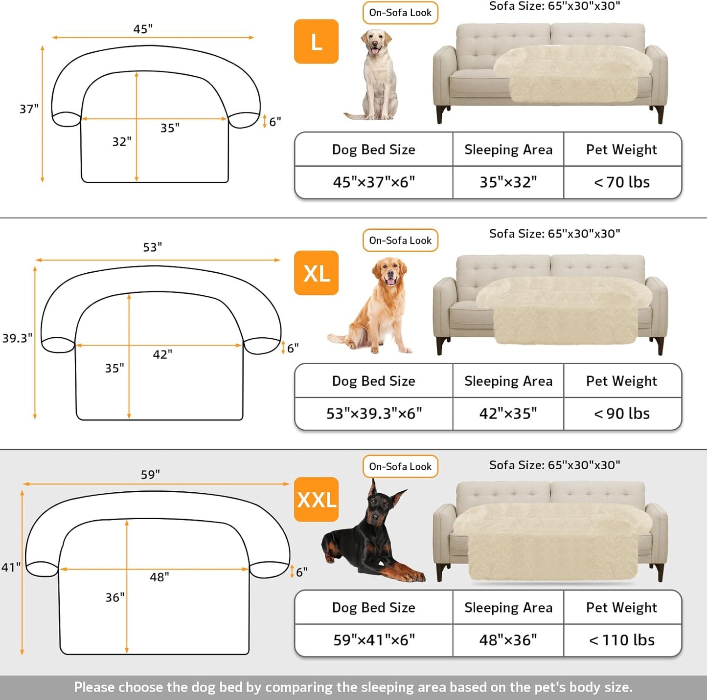 Calming Dog Bed Fluffy Plush Dog Mat for Furniture Protector with Removable Washable Cover for Large Medium Small Dogs and Cats (Large, Light Grey)