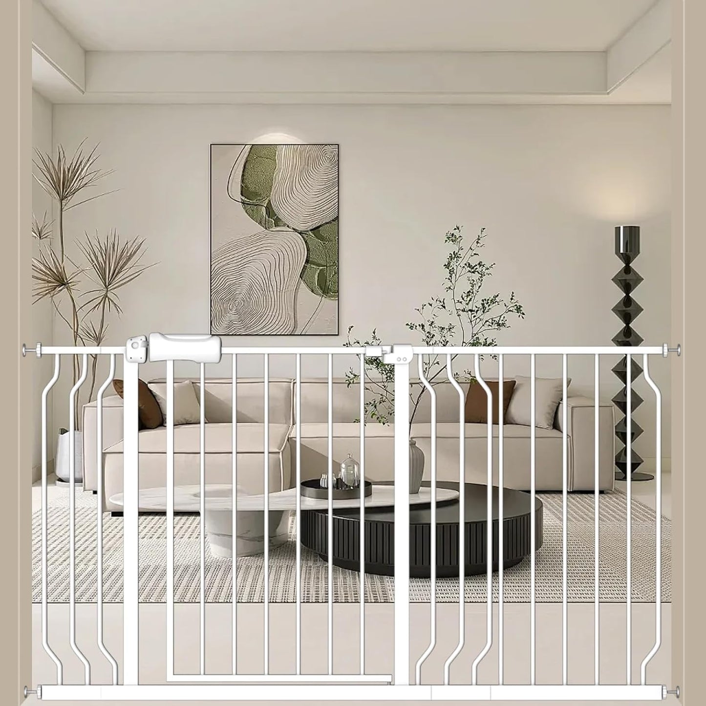 ALLAIBB Extra Wide Pressure Mount Baby Gate Auto Close Metal Child Dog Pet Safety Gates with Walk Through for Stairs,Doorways,Kitchen and Living Room (62.02-66.93"/158-170cm)