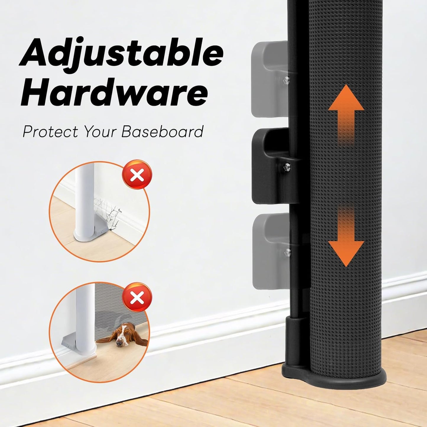 Retractable Baby Gate for Stairs and Doorways, 55" Wide x 33" Tall Mesh Dog Gate for Indoor & Outdoor Use, Safety Gate for Babies and Pets, Child Gates for Hallways, Hardware Mounted, Black