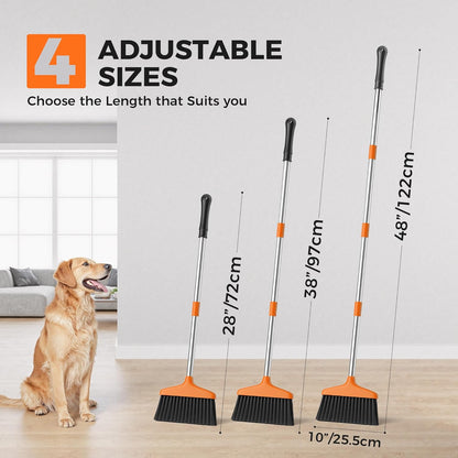 Handy Broom, Indoor/Outdoor Brooms, Duty Kitchen Broom, for Home Garage Kitchen Office Courtyard Lobby Patio Lawn Concrete (1, Red)