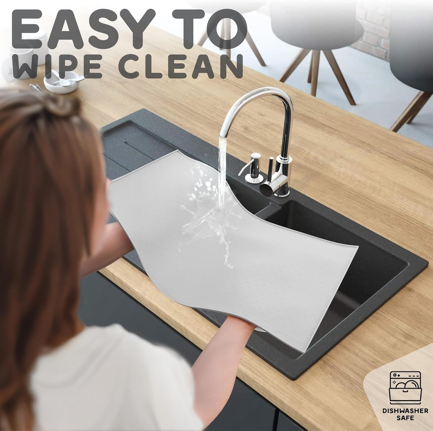 Dog Food Mat - Raised Edges Dogs Mat for Food and Water Prevent Spill, Waterproof Cat Food Mats Protect Floors, Easy Clean Dog Bowl Mats for Food and Water, Silicone Pet Feeding Placemats