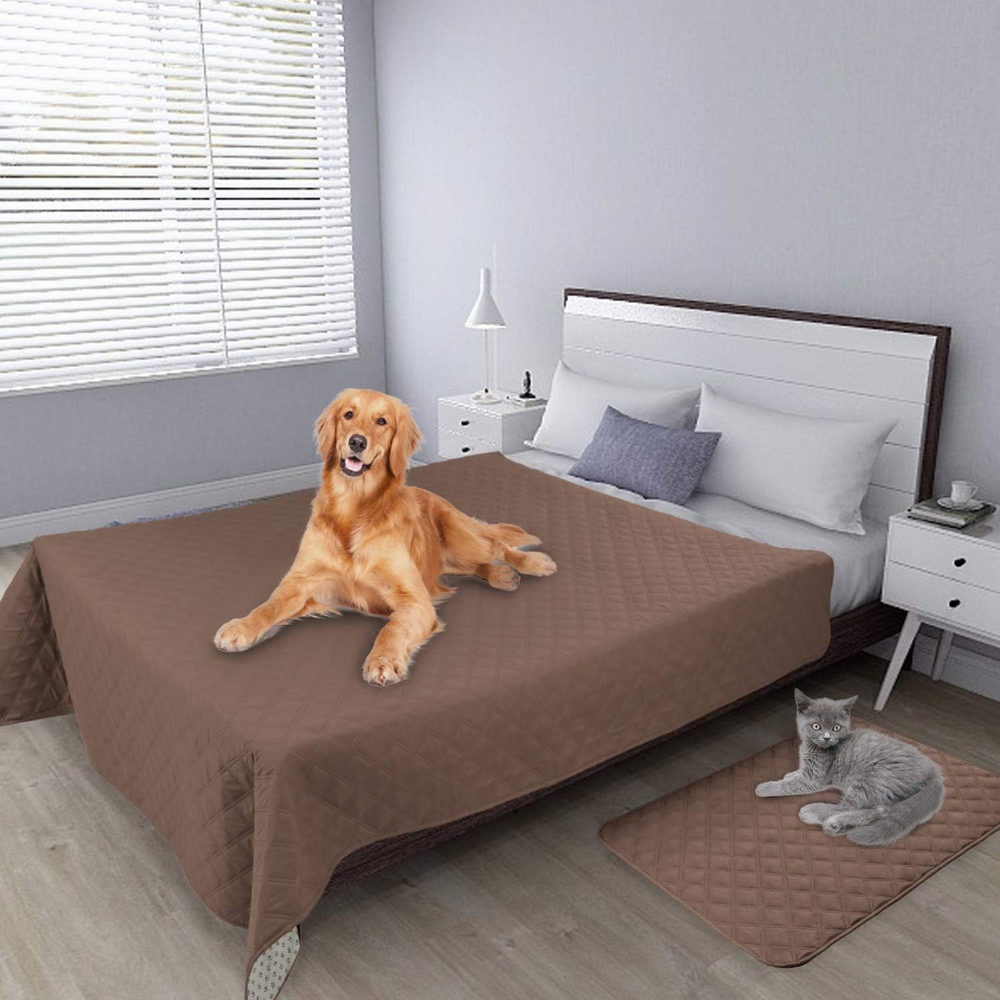 Easy-Going 100% Waterproof Dog Bed Cover, Non-Slip Pet Blanket for Furniture, Washable Couch Cover, Repleasement Sofa Cover (68x82 in,Gray)
